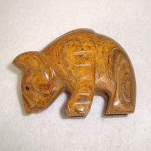 3.25" - 10 oz. Carved Gemstone Bear Sculpture, Agate-Marble-Jasper-Banded Onyx?